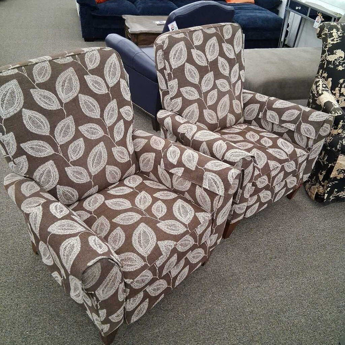 Brown Pattern Pushback Recliner