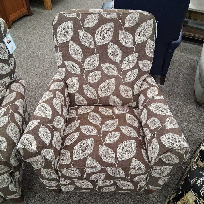 Brown Pattern Pushback Recliner