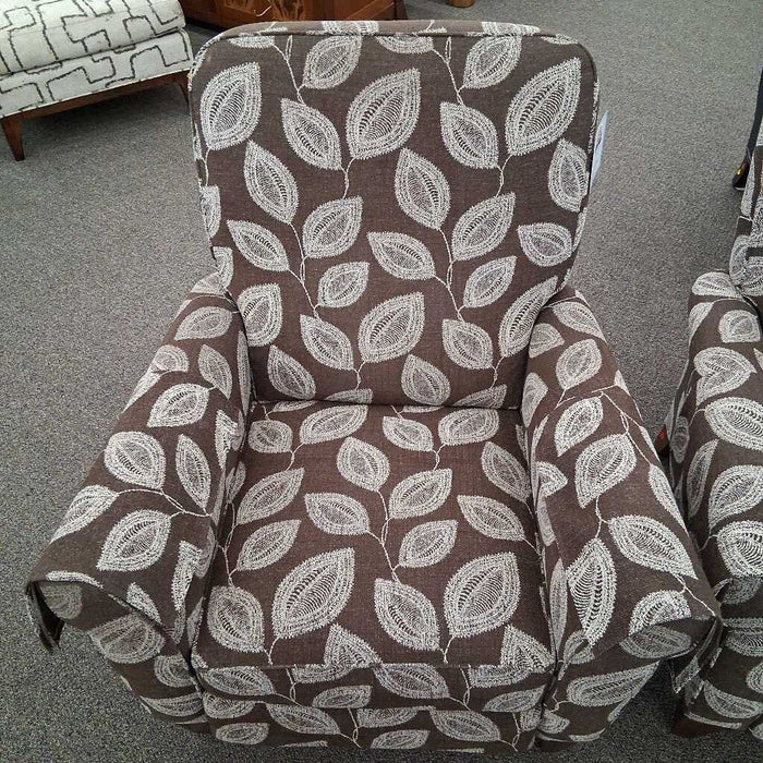 Brown Pattern Pushback Recliner