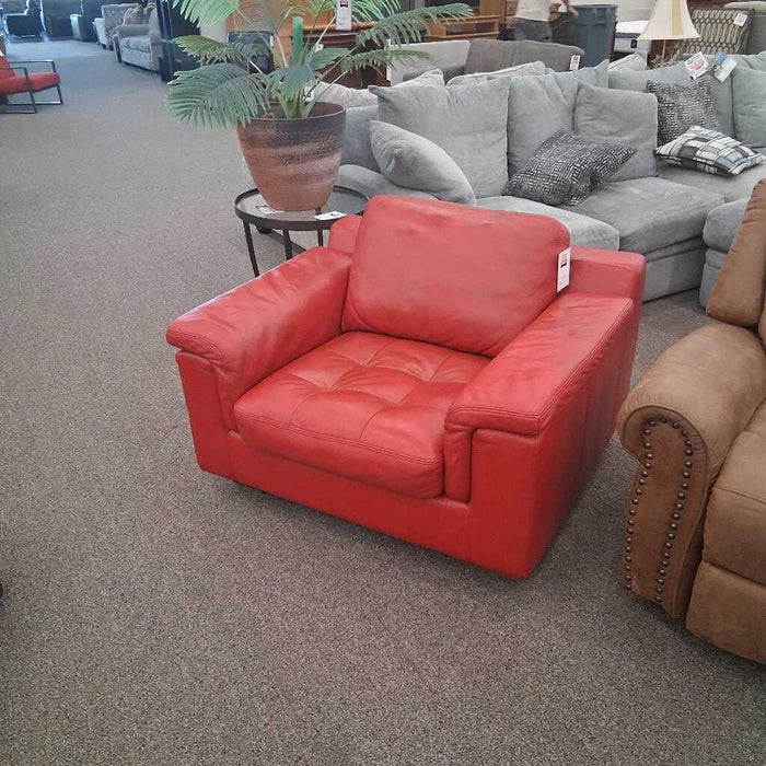 Red Leather Club Chair