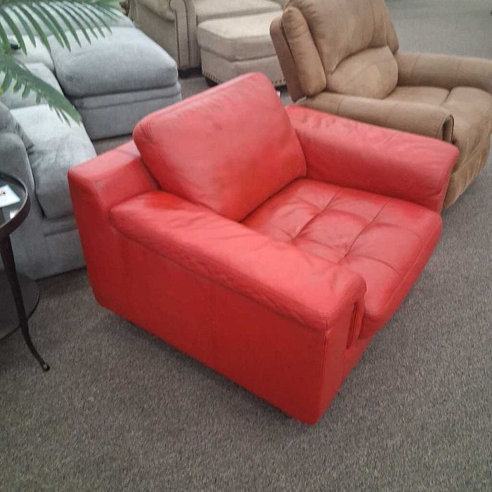 Red Leather Club Chair