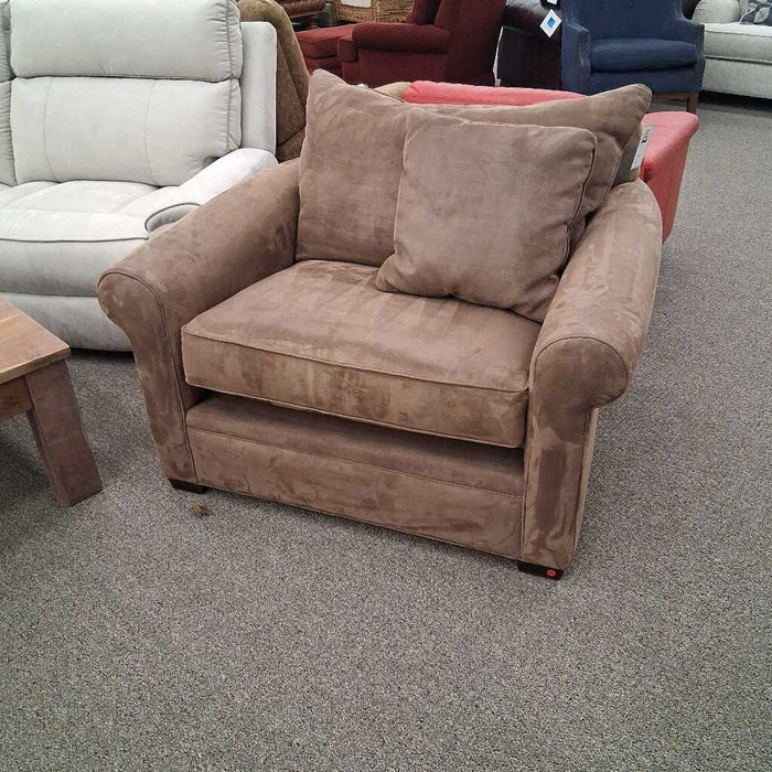 Dark Brown Fabric Accent Chair