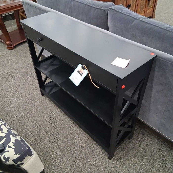 Small Black Entry Table w/ Dwr