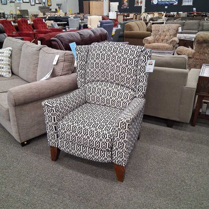Black & White Pattern Pushback Recliner