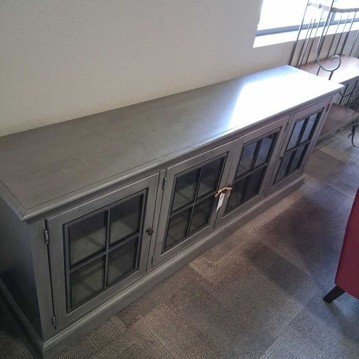 Large Gray Glass Front Media Console
