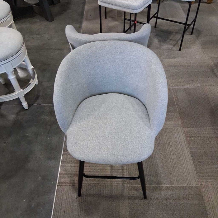 Pair of Gray Fabric Barstools