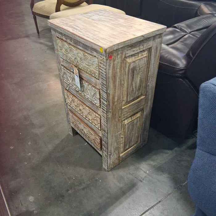 Costal Wood End Table w/4 Drawers
