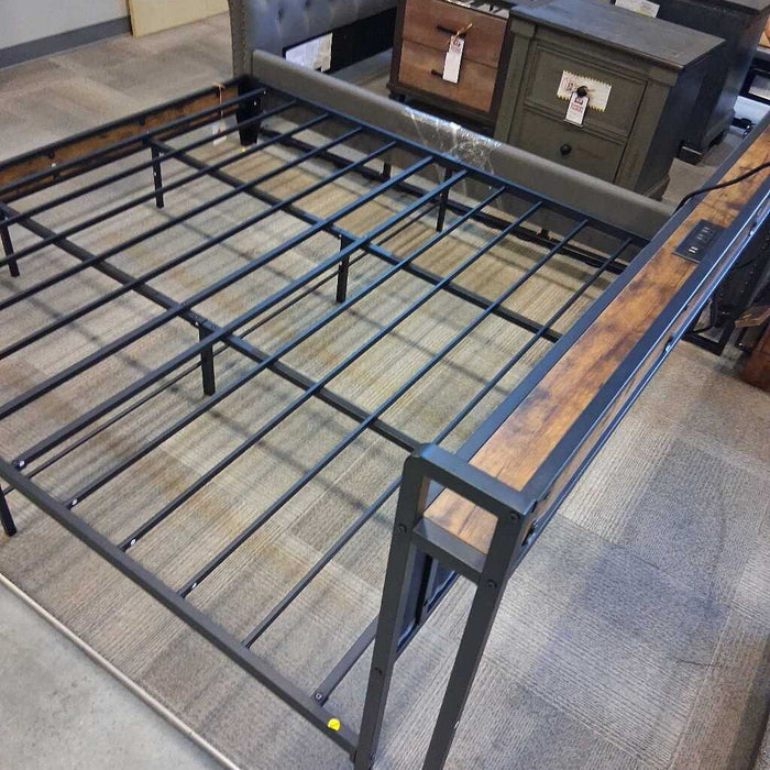 King Bed Frame w/ Shelf & Charging