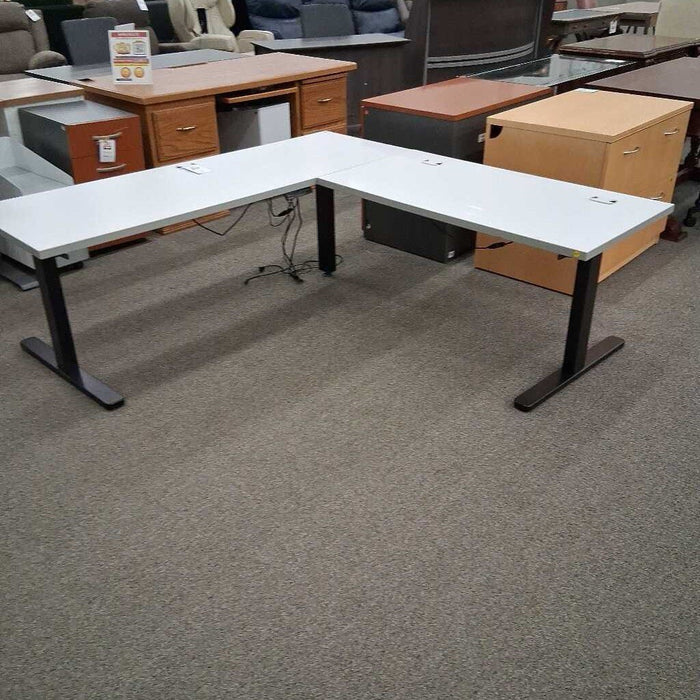 White L Shape Adjustable Desk
