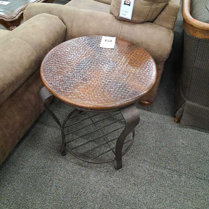 Hammered Metal End Table