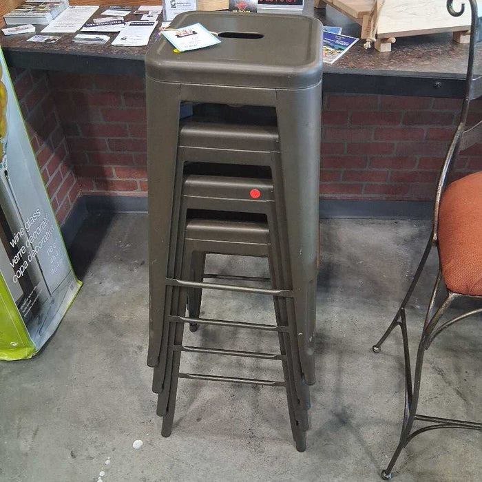 Set of 4 Metal Stackable Barstools