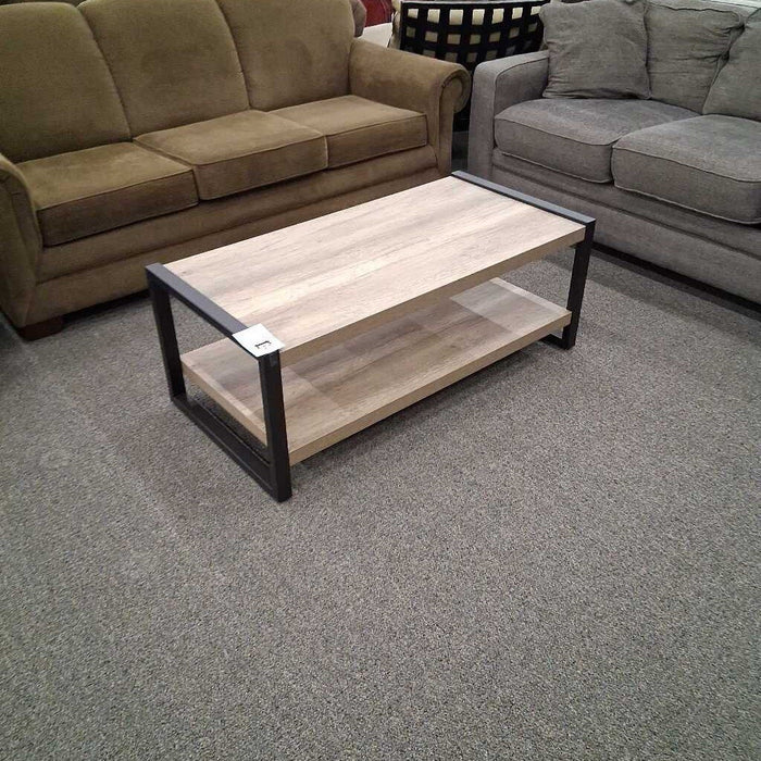 Gray & Metal Coffee Table