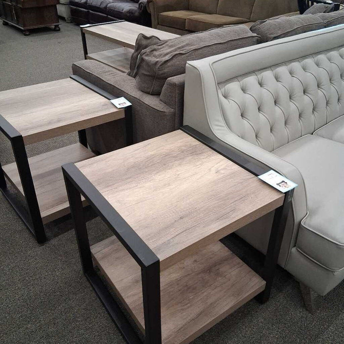 Gray & Metal End Table