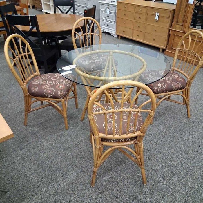 Glass Top Dining Set w/ 4 Ch