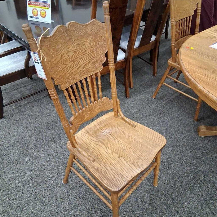 Set of 4 Ornate Oak Chairs