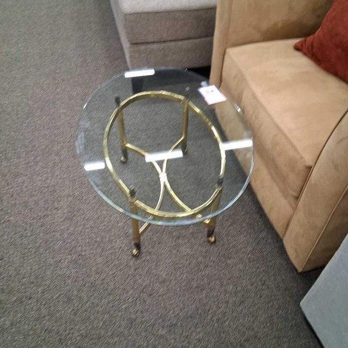 Glass Top Coffee Table w/ Metal Base