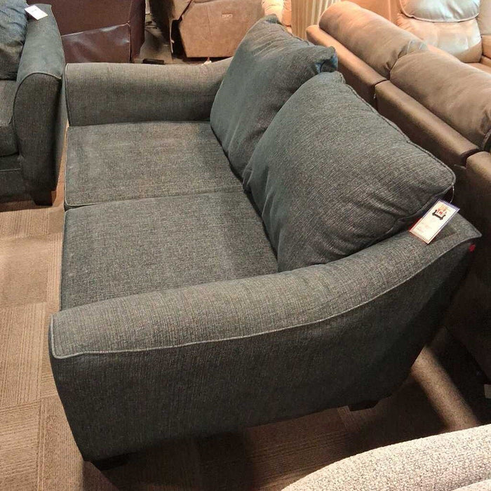 Blue Fabric Loveseat