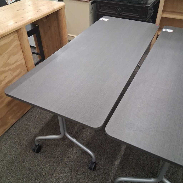 Gray Top Collapsable Table on Castors