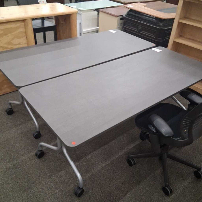 Gray Top Collapsable Table on Castors