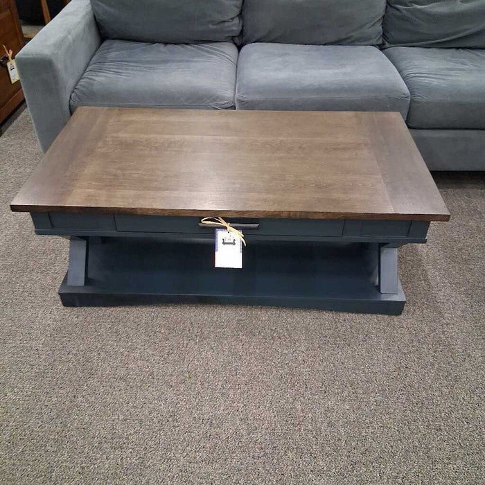 Brown & Blue Coffee Table on Castors