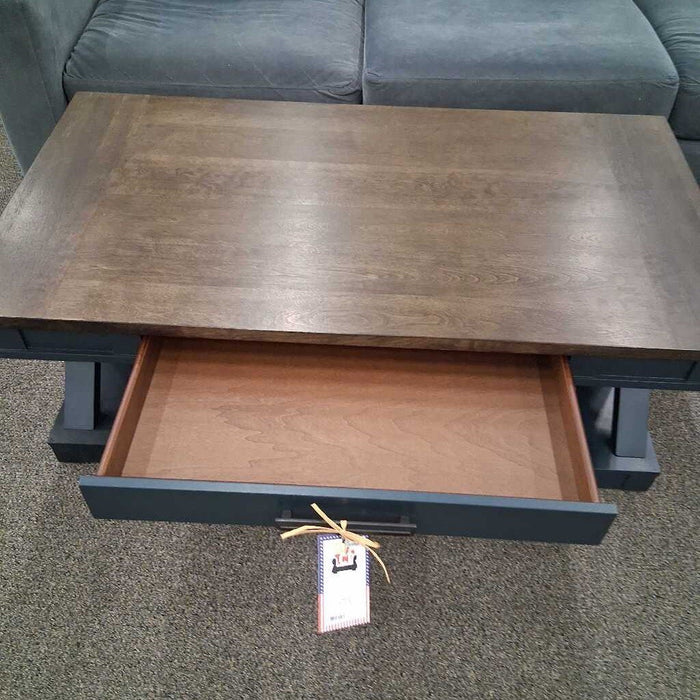 Brown & Blue Coffee Table on Castors