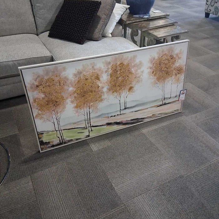 Gold Tree Canvas Wood Frame