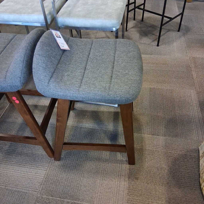 Pair Of Charcoal Fabric Barstools