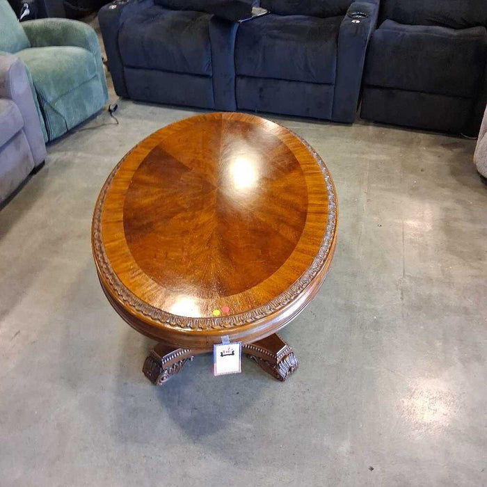 Oval Dark Wood Coffee Table