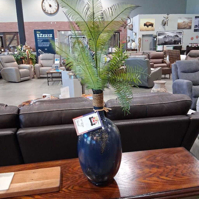 Blue Vase w/ Faux Plant