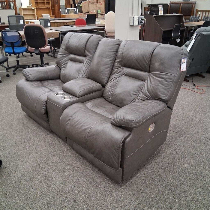 Gray Power Rec Loveseat