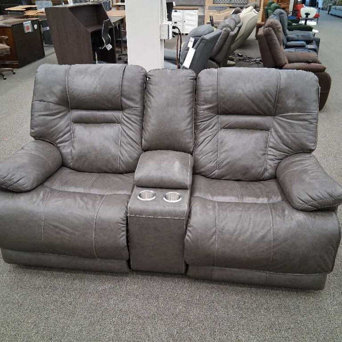 Gray Power Rec Loveseat