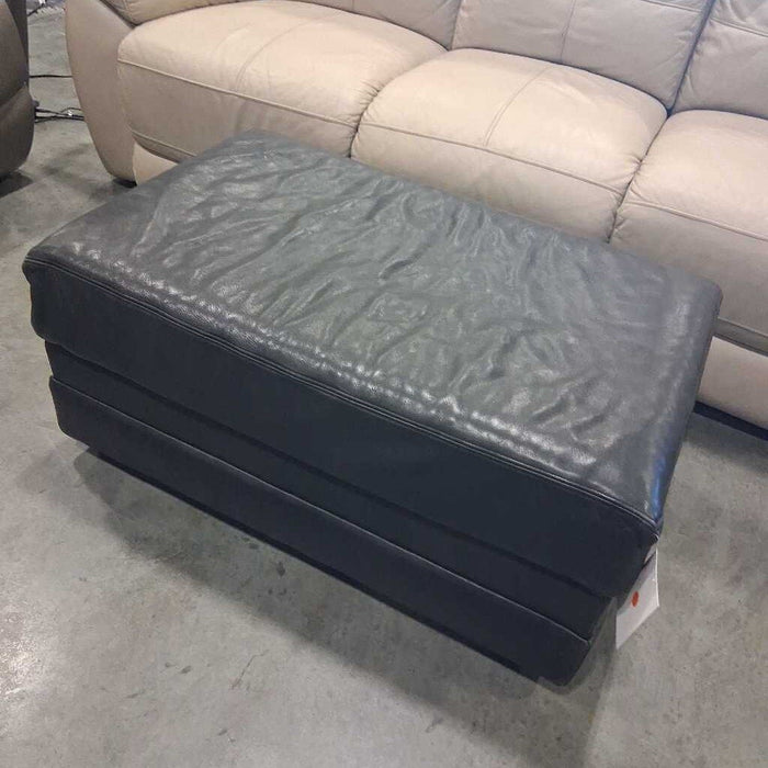 Black Leather Ottoman