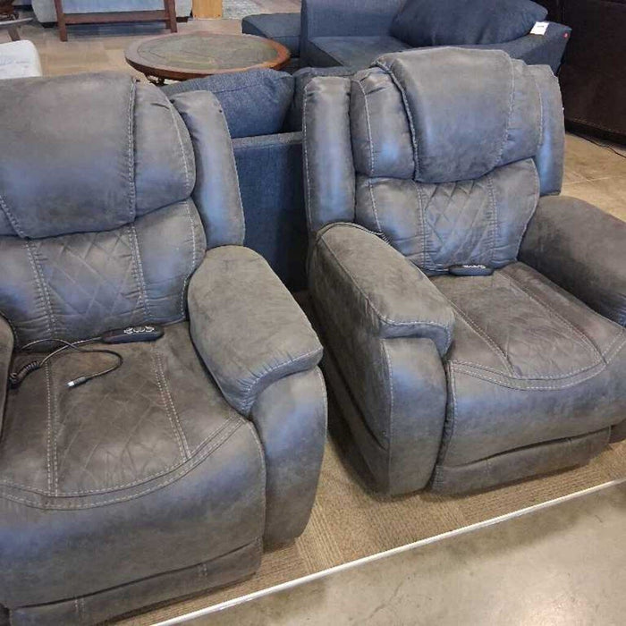 Gray Power Recliner w/ Lumbar & HR