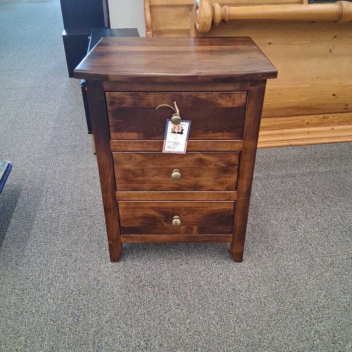 Custom Amish Dark Wood 3 Dwr Nightstand