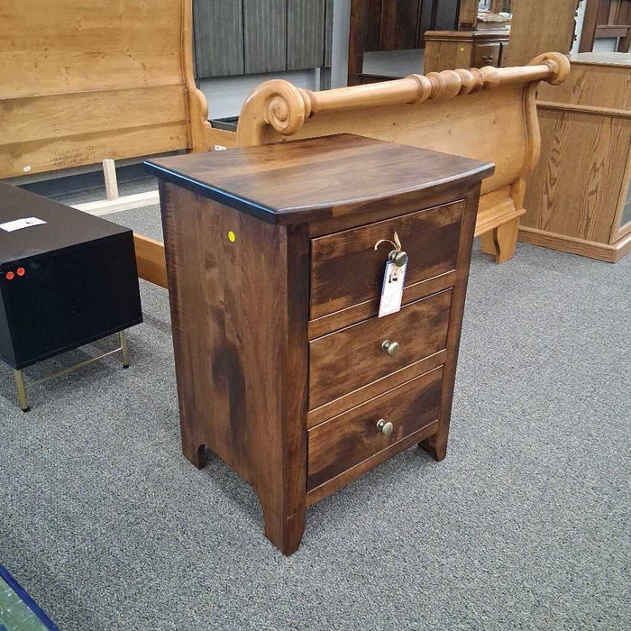 Custom Amish Dark Wood 3 Dwr Nightstand
