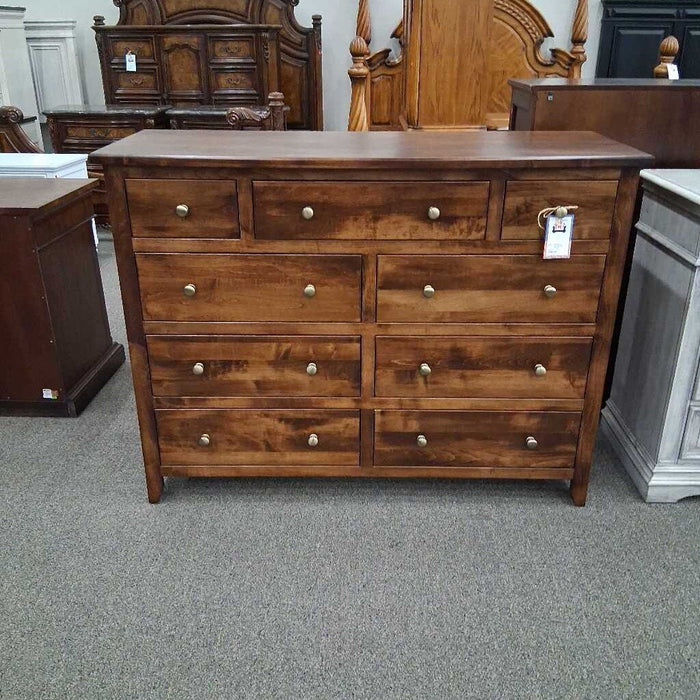 Custom Amish Dark Wood 9 Dwr Dresser