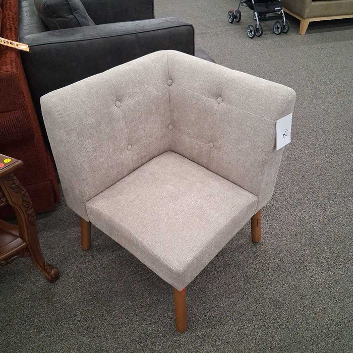 Beige Upholstered Corner Chair