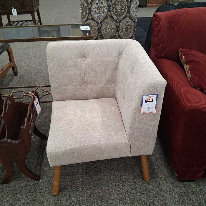 Beige Upholstered Corner Chair