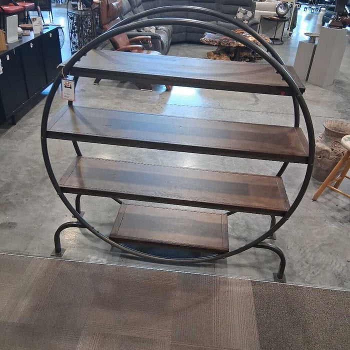 Round Metal & Wood Shelf