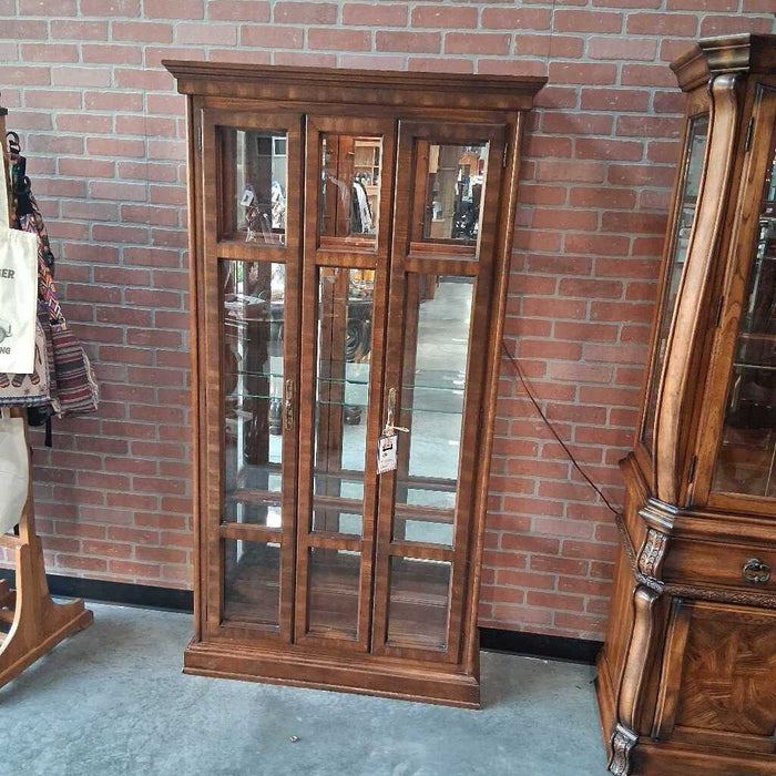 Vintage Wood & Glass Curio Cabinet