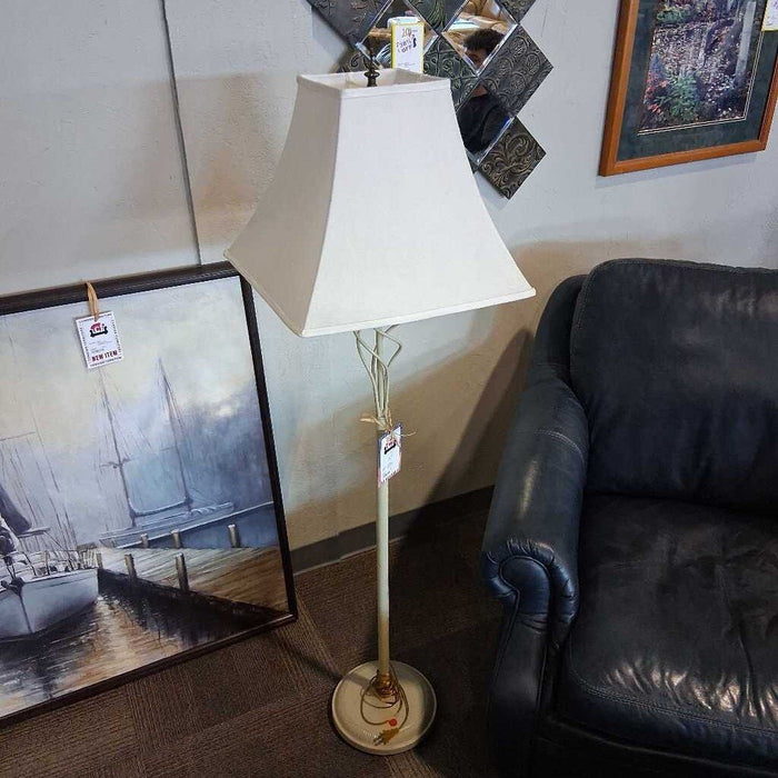 Cream Metal Floor Lamp