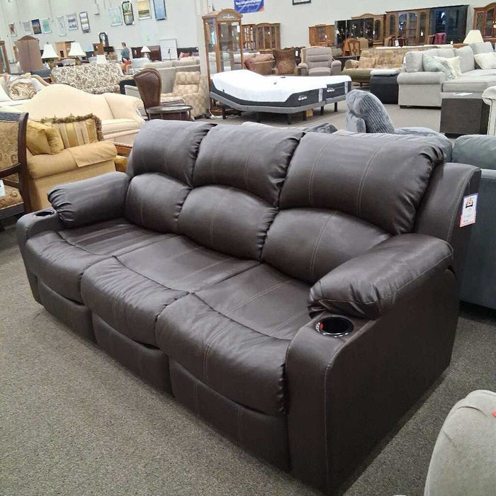 Brown Sofa w/ Cup Holders