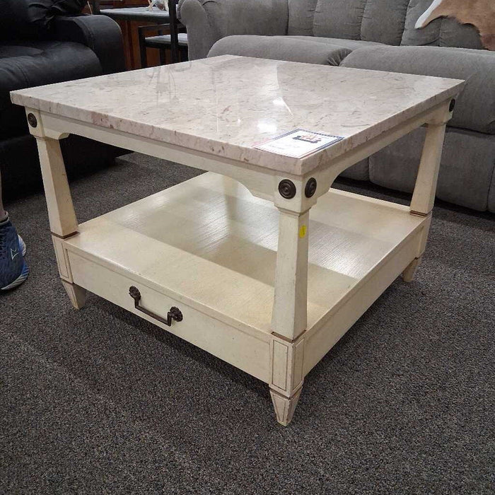 Marble Top End Table w/ Dwr