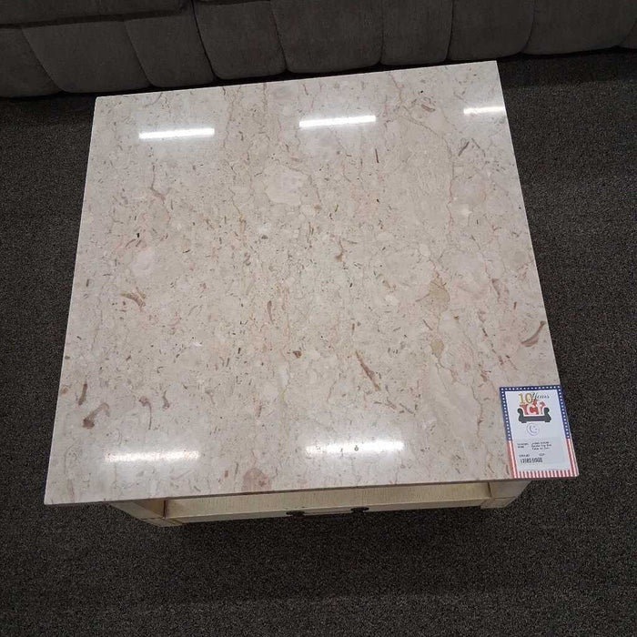 Marble Top End Table w/ Dwr