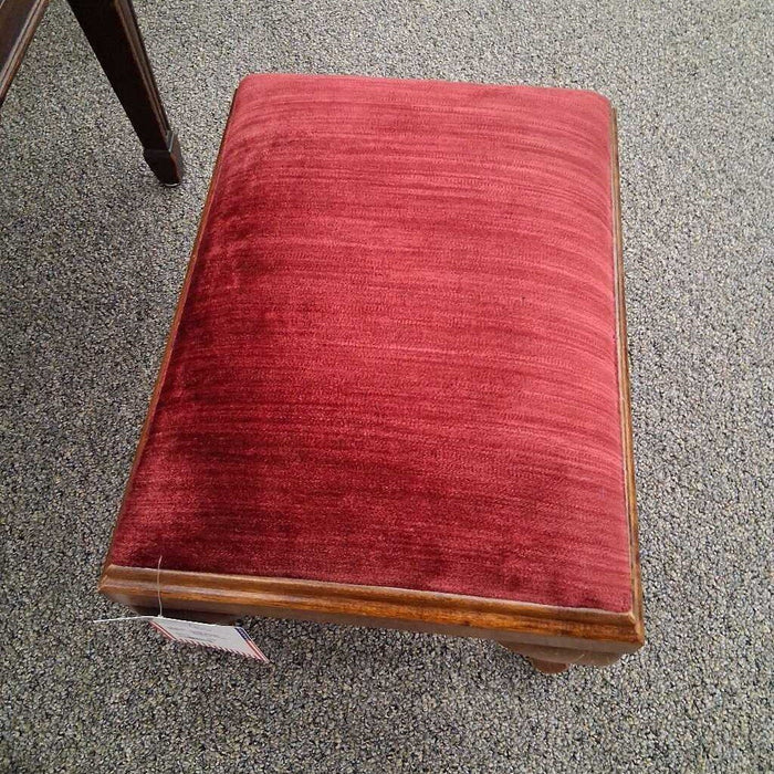 Small Red Velvet Ottoman