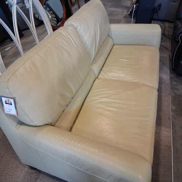 Cream Leather Sofa (Small Scratches)