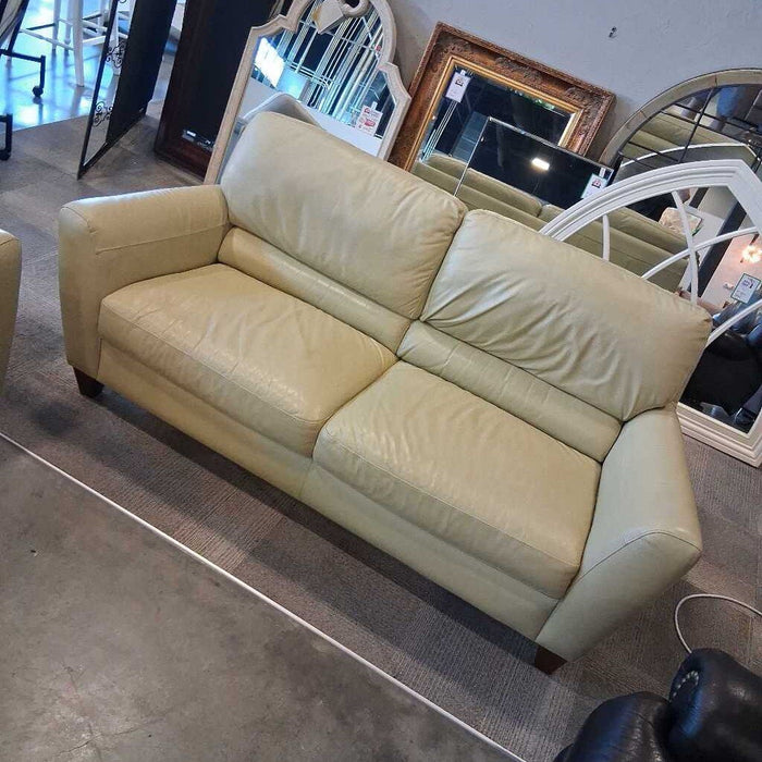 Cream Leather Sofa (Small Scratches)