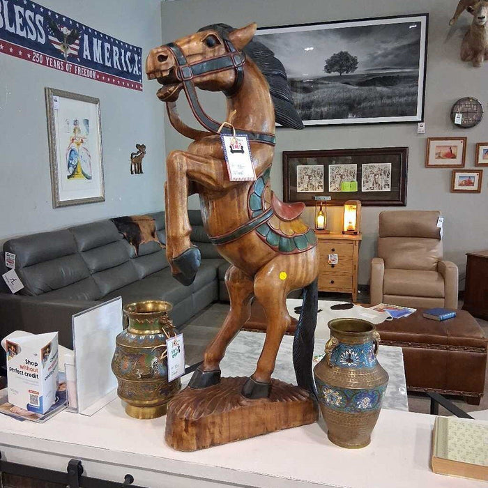 Wooden Horse Sculpture