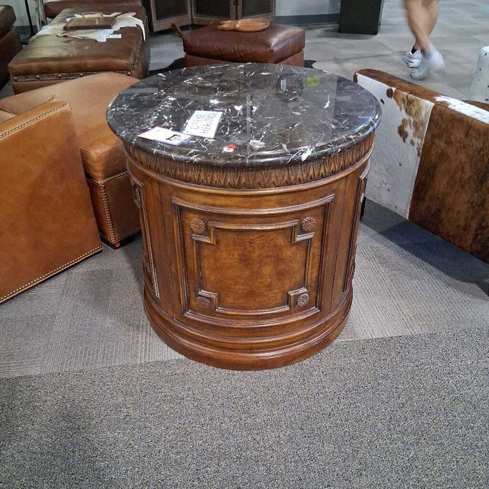 Drexel Stone Top Table w/ Cabinet