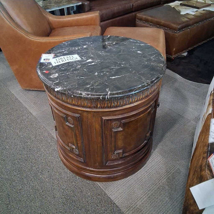 Drexel Stone Top Table w/ Cabinet